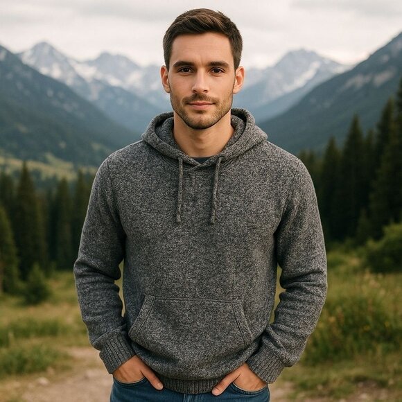 NEW Even Tide Rami Mixed Rope Yarn Hooded Sweater Outdoors Mountains Camping XXL - Picture 1 of 11